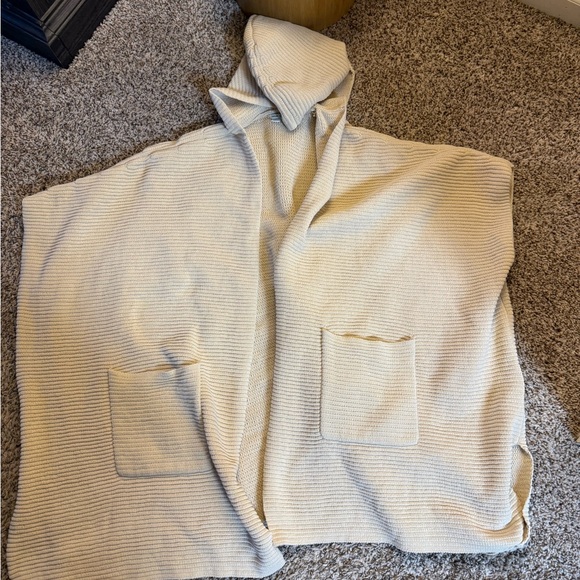 Aerie Hooded Sweater Poncho Throw - Picture 2 of 8